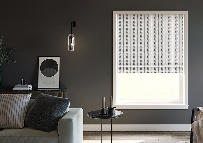 Laurel Stripe, Charcoal - Roman Blind - Image 3